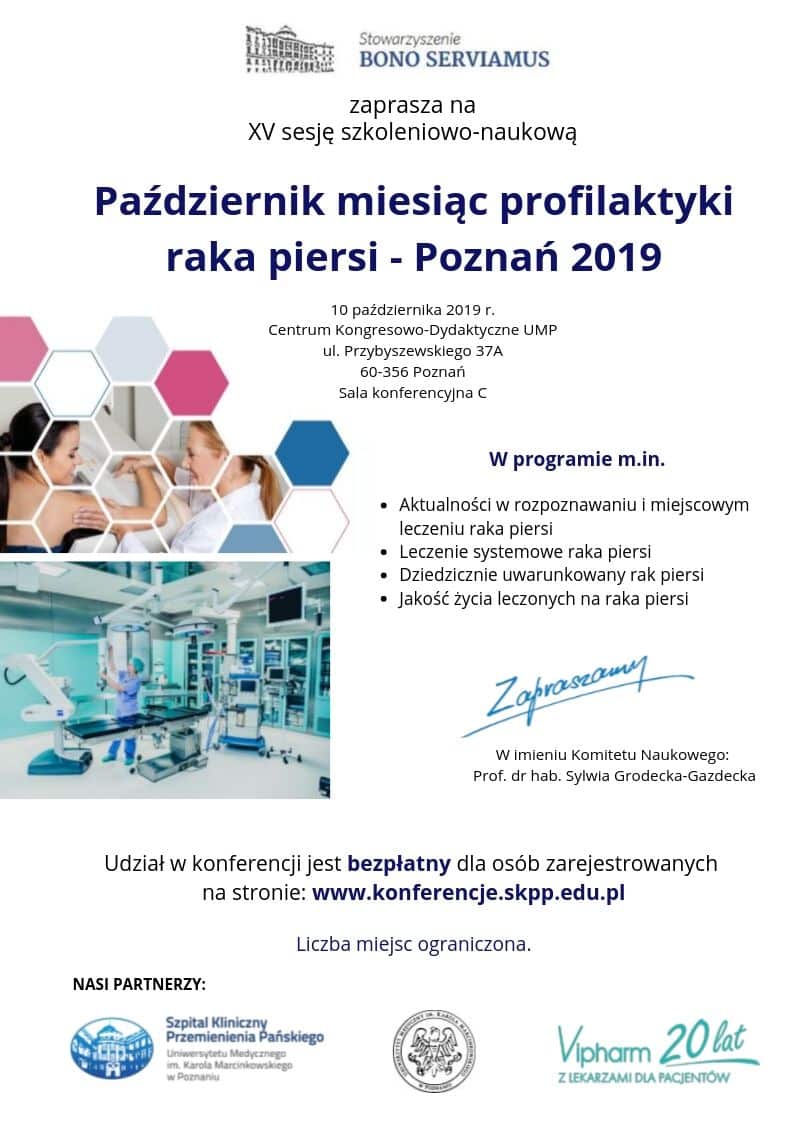Październik miesiąc profilaktyki raka piersi – Poznań 2019.